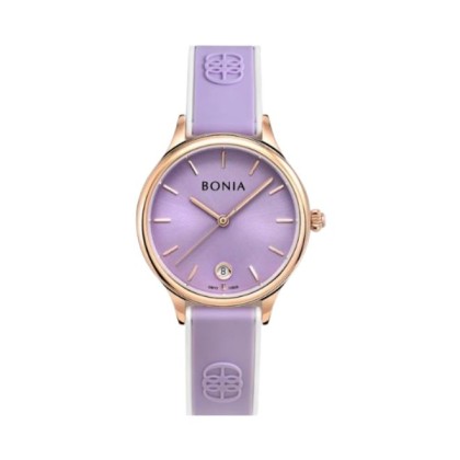 Bonia Elegance BNB10838-2502 Purple Silicone Strap Women Watch
